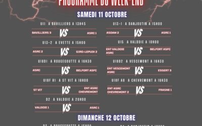 Programme du week-end du 11-12 octobre