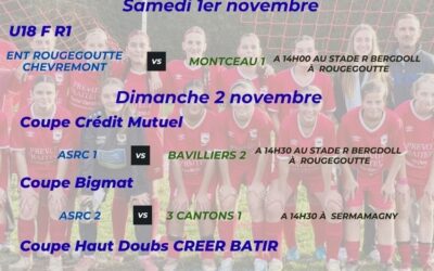 Programme du week-end des 1 – 2 novembre