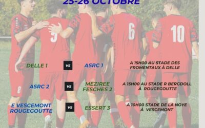 Programme du week-end du 25 – 26 octobre