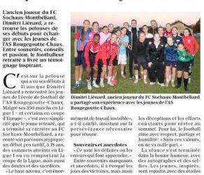 Visite de Dimitri L à l’école de foot de l’ASRC